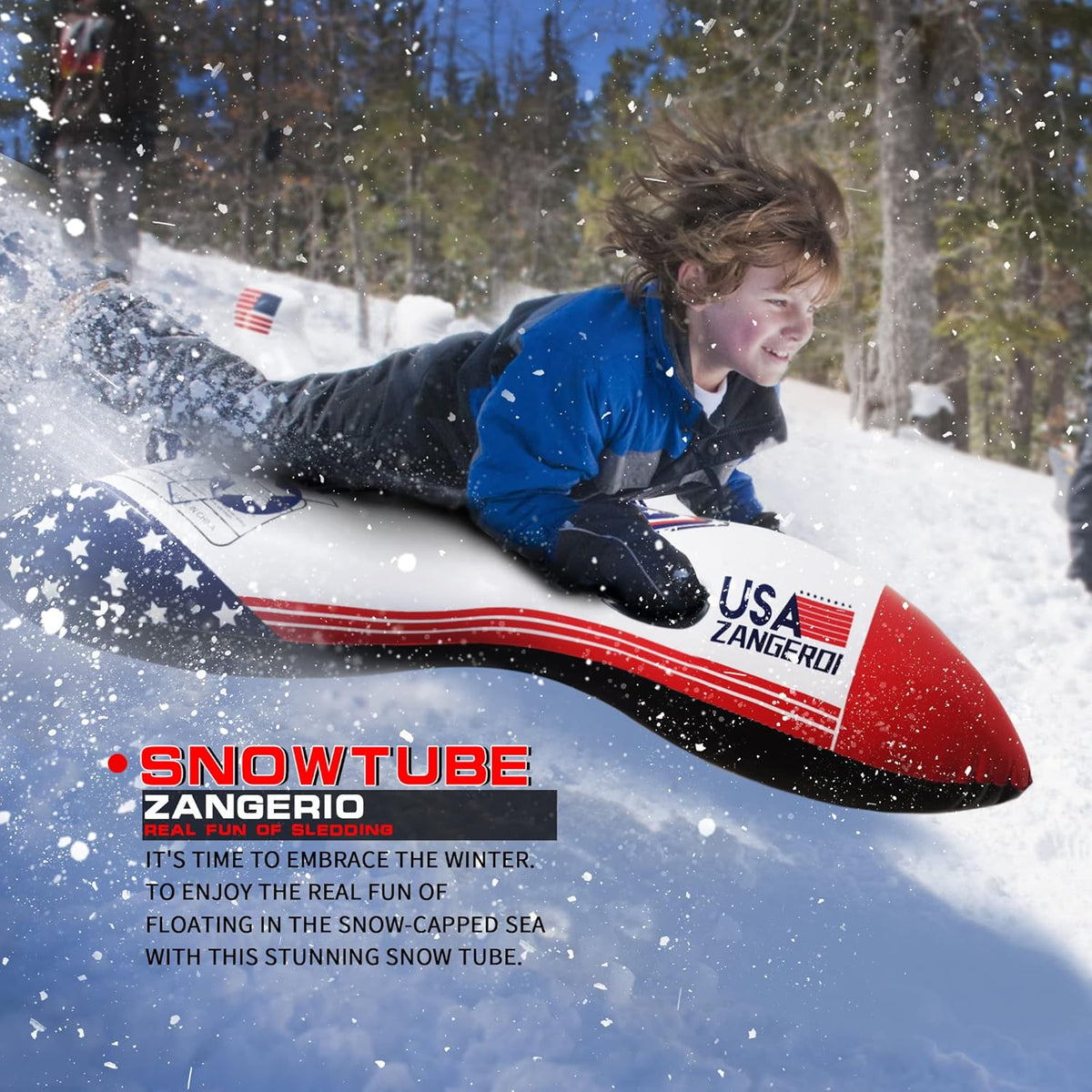 Heavy Duty Inflatable Snow Sled Pack of 2 Z178974