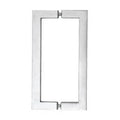 Brushed Stainless 12x22 Glass Mounted Square Tube Style Back-to-Back Pull Handle U9947