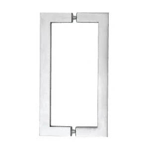 Brushed Stainless 12x22 Glass Mounted Square Tube Style Back-to-Back Pull Handle U9947