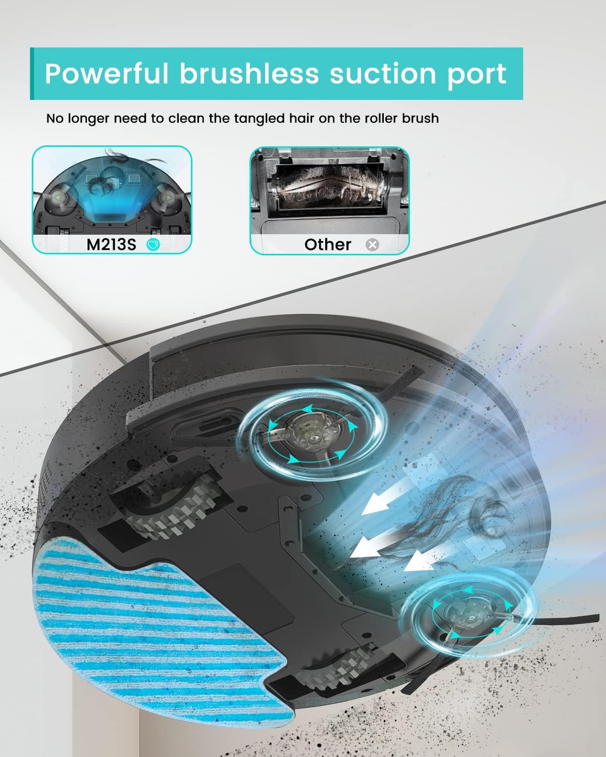 Robot Vacuum and Mop Combo, 3200Pa Suction, 150Mins Runtime I7324