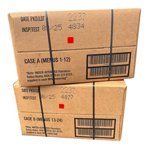 MRE Meals Ready to Eat Cases 2025 inspection Military Emergency Meals Camping (24 meals) S27178