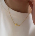 18K Gold Plated Stainless Steel Necklace Pendant Necklace F896