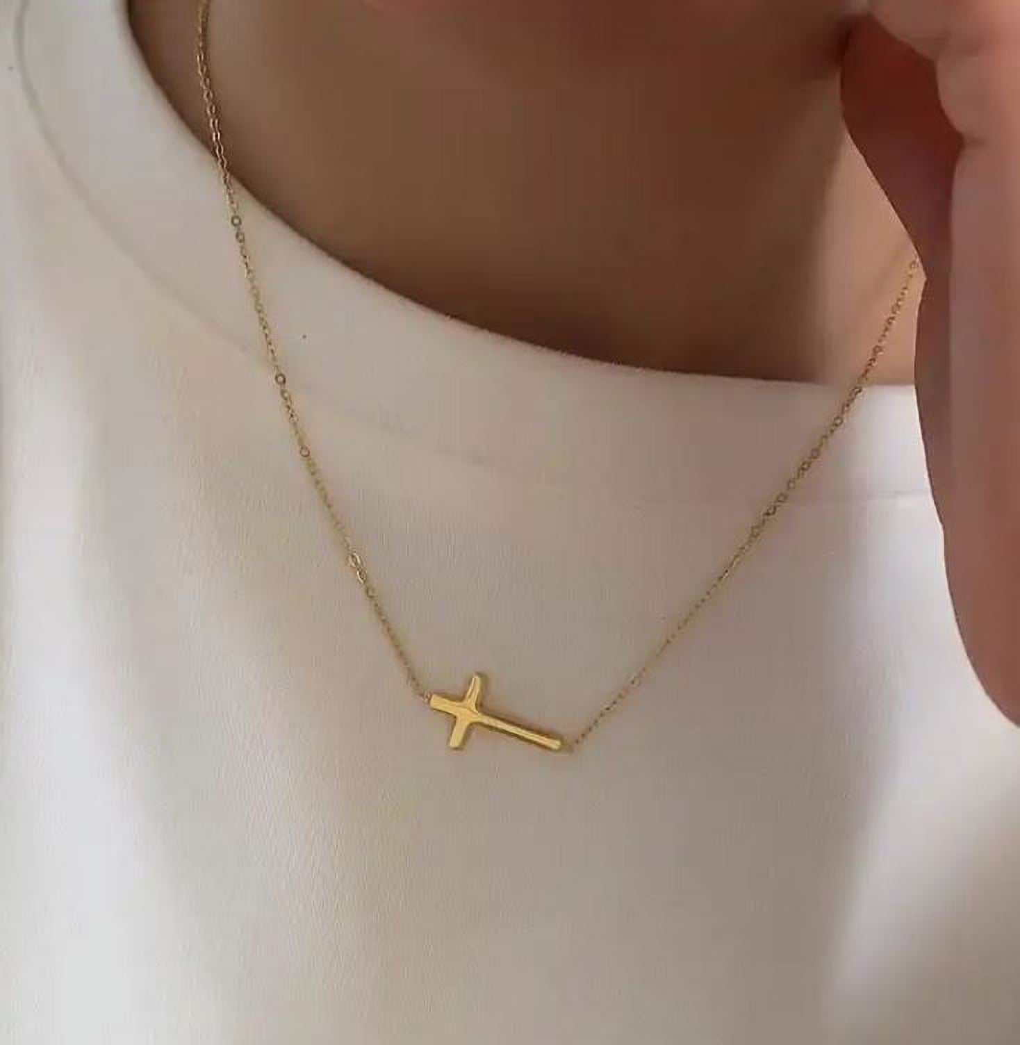 18K Gold Plated Stainless Steel Necklace Pendant Necklace F896