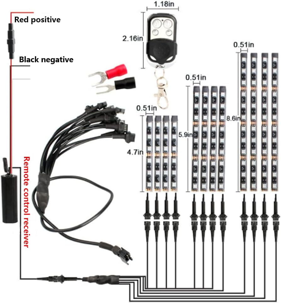 12PCS RGB LED Flexible Neon Strips Kit V7027