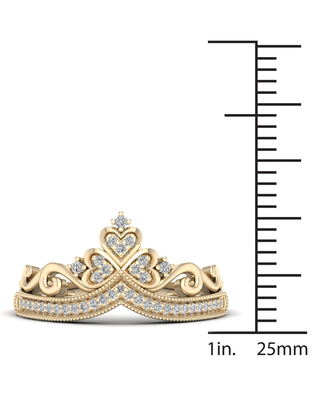 10K Yellow Gold Diamond Crown Ring H5818