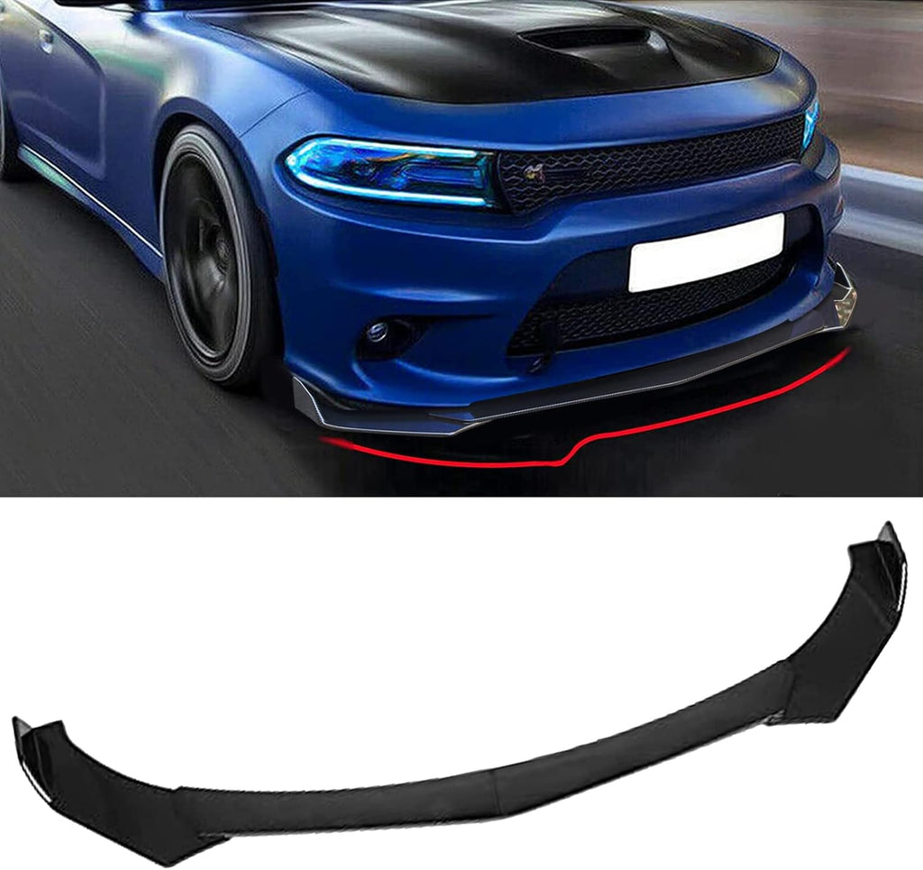Gloss Black Front Bumper Lip Spoiler ABS Pack of 2 P246226