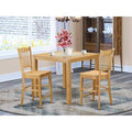 Counter Height Rubberwood Solid Wood Dining Set 3 Pieces Z9288