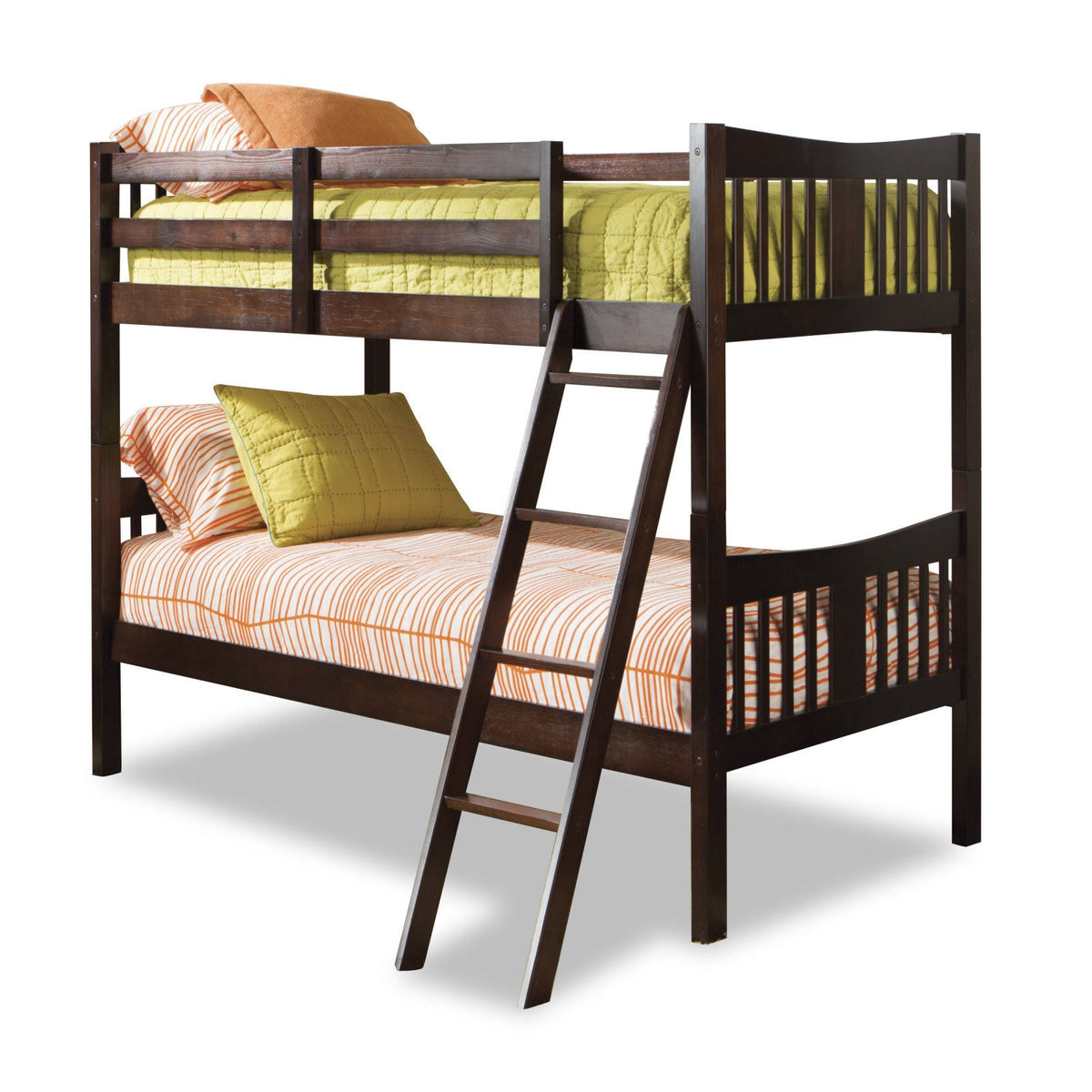 Twin Bunk Bed Solid Hardwood Espresso Q982