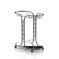 Grey Chrome Serving Cart with Tempered Glass Top P8596