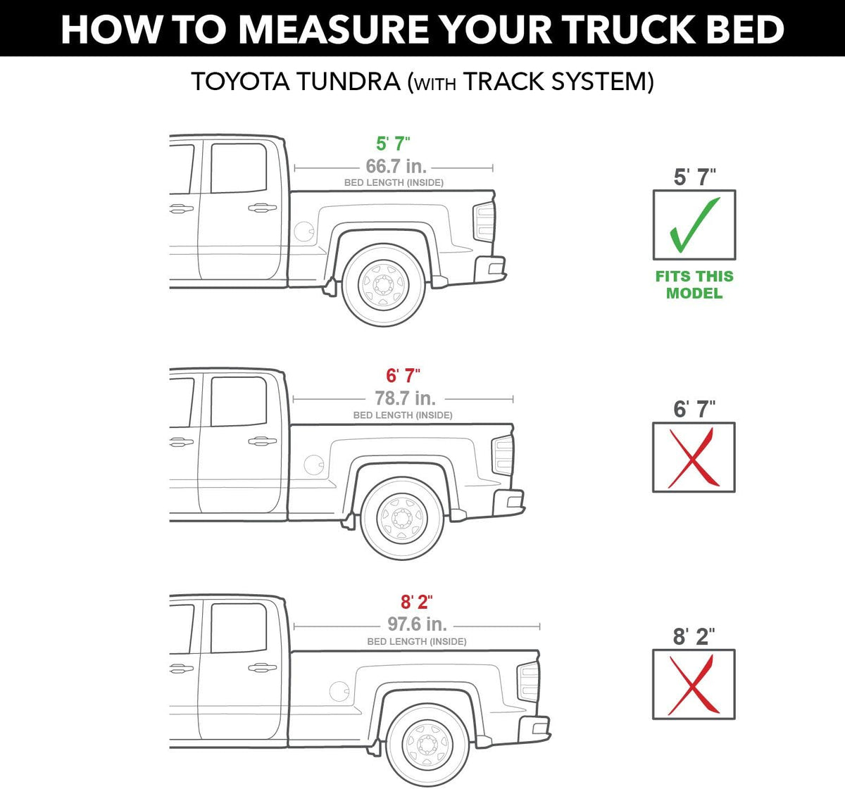 Hard Tri-Fold Truck Bed Tonneau Cover for Toyota Tundra 5' 7" Bed N6248