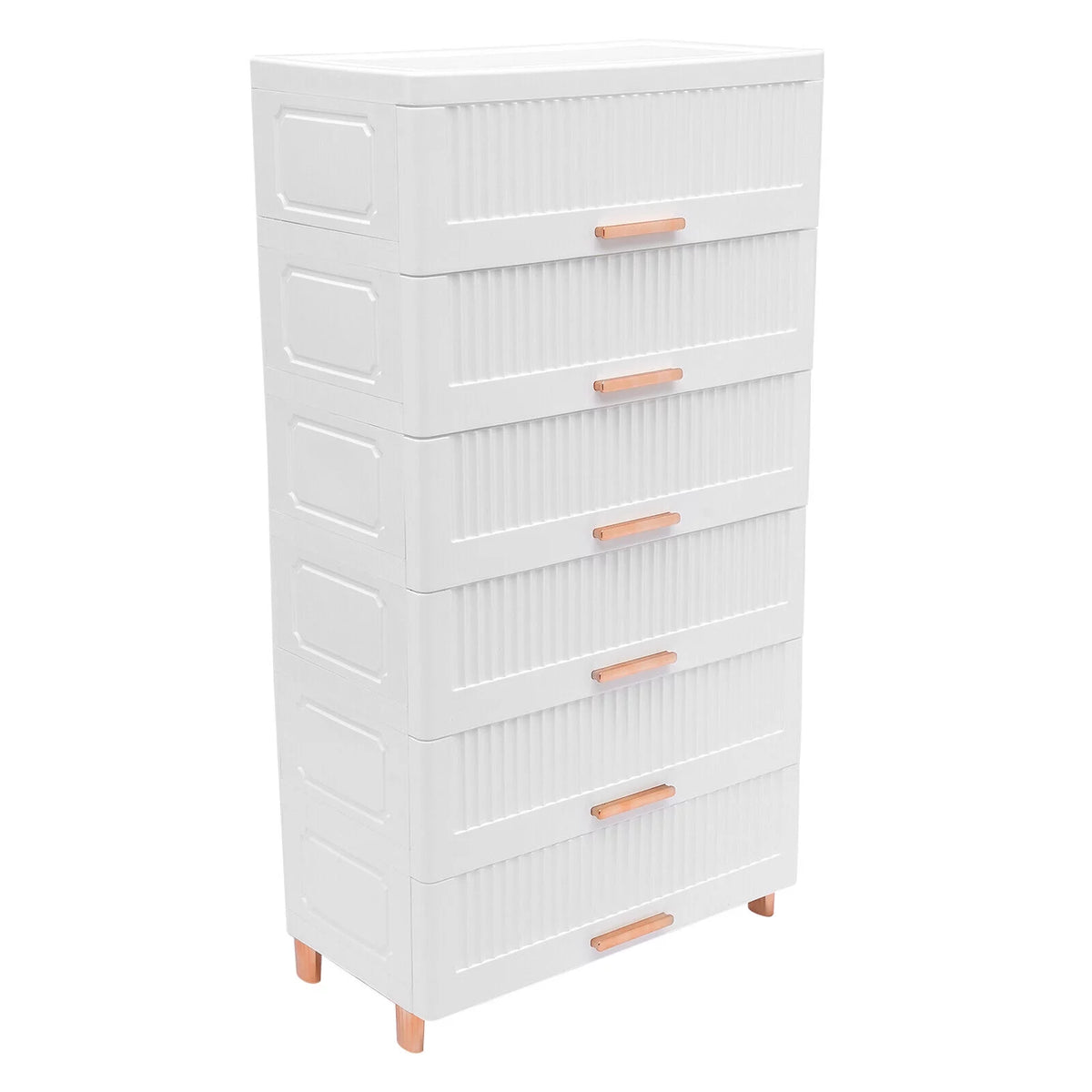 White 6-Drawer Plastic Chest Dresser D88802