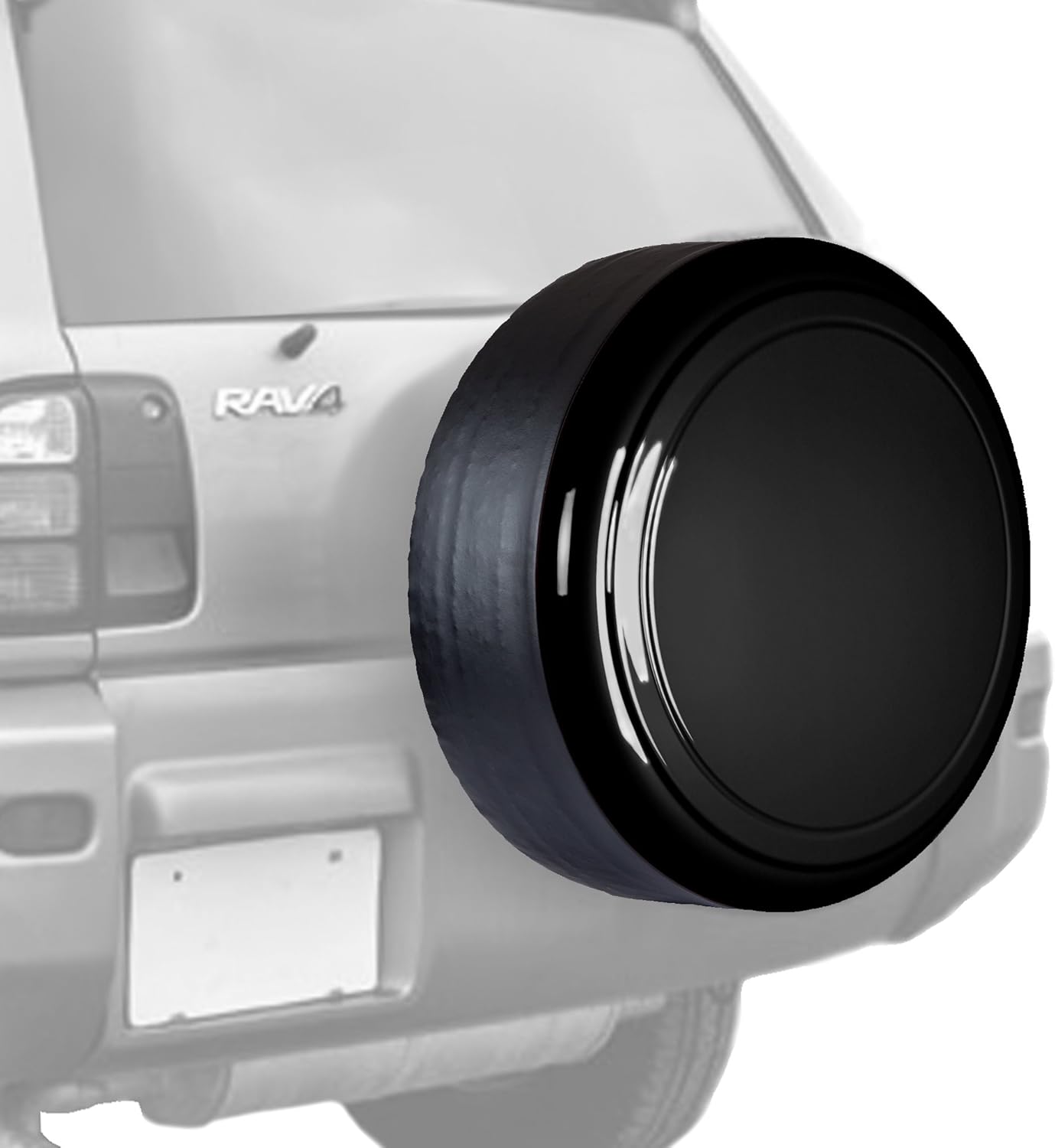 28" Color Matched Rigid Tire Cover for Toyota RAV4 (95-00) - Plastic Face & Vinyl Band - Alpine Silver B2427