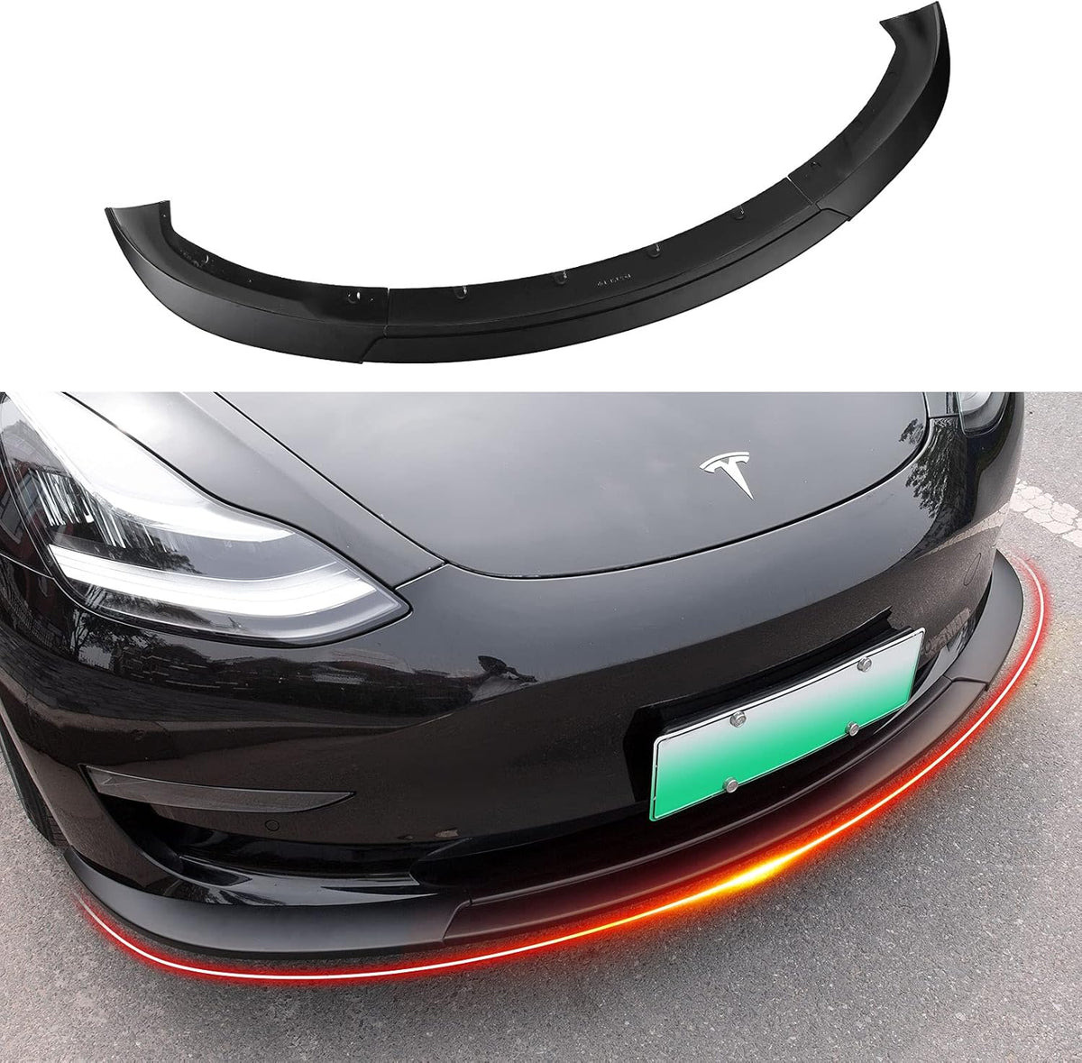 Glossy Black Front Bumper Lip Spoiler Splitter C6135