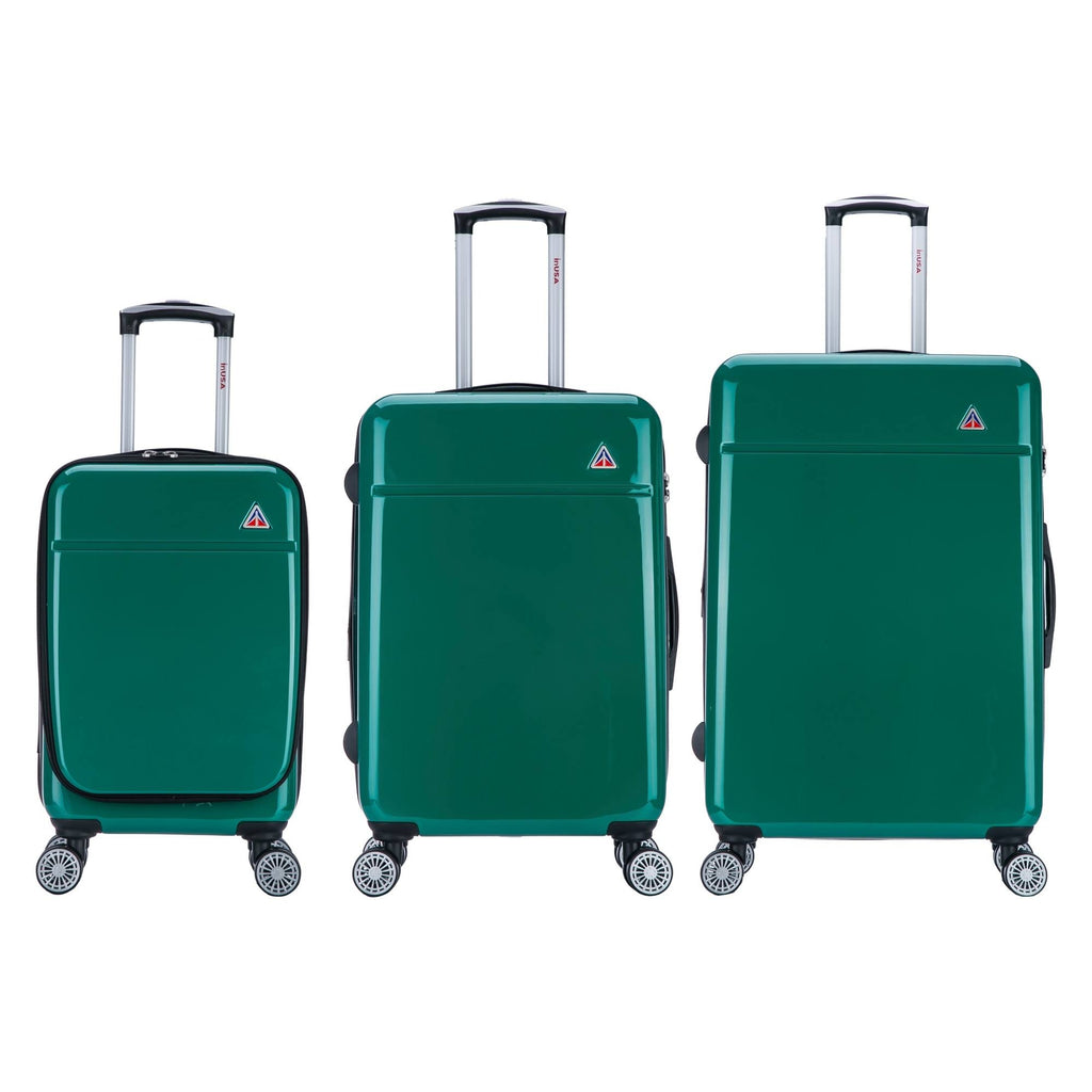 Green 3 Piece Hardside Spinner Set C8822