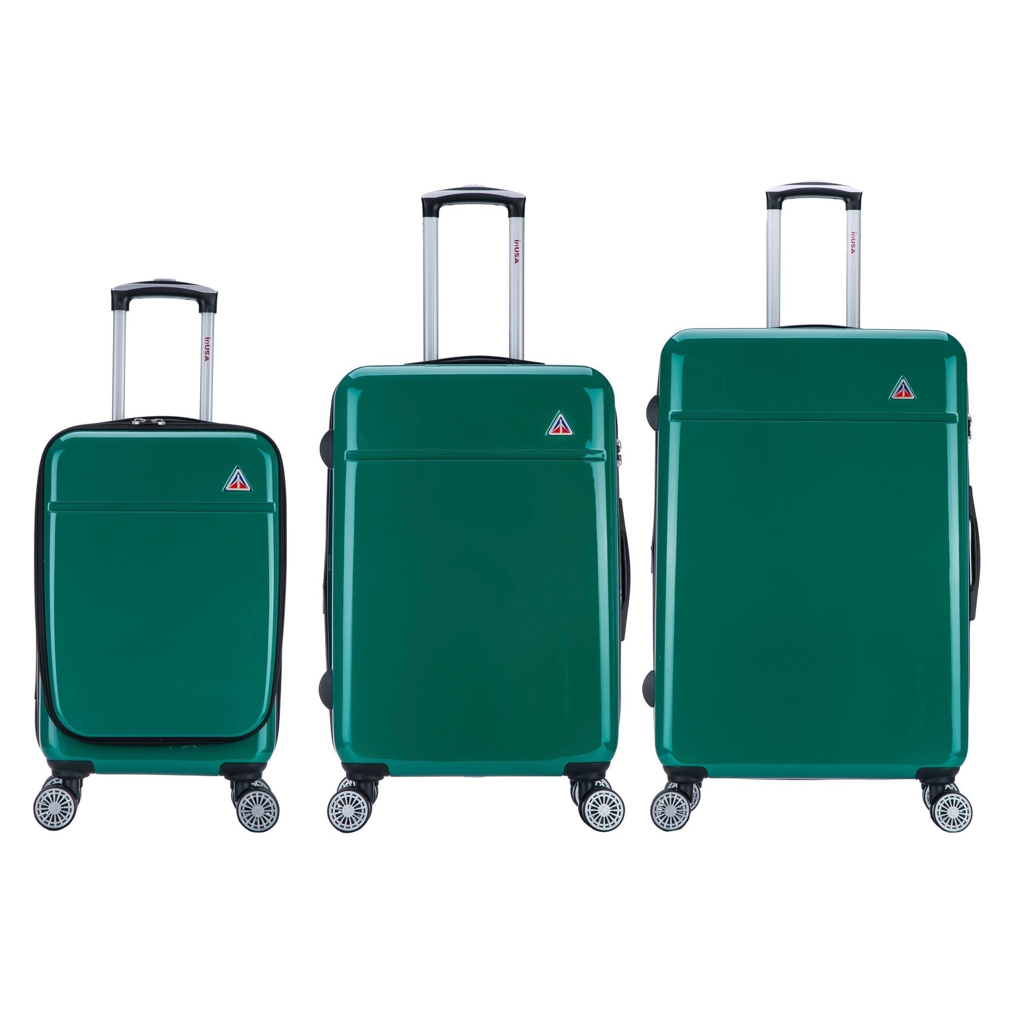 Green 3 Piece Hardside Spinner Set C8822