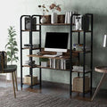 Home Office Desk with Hutch and Bookcase Set C373601