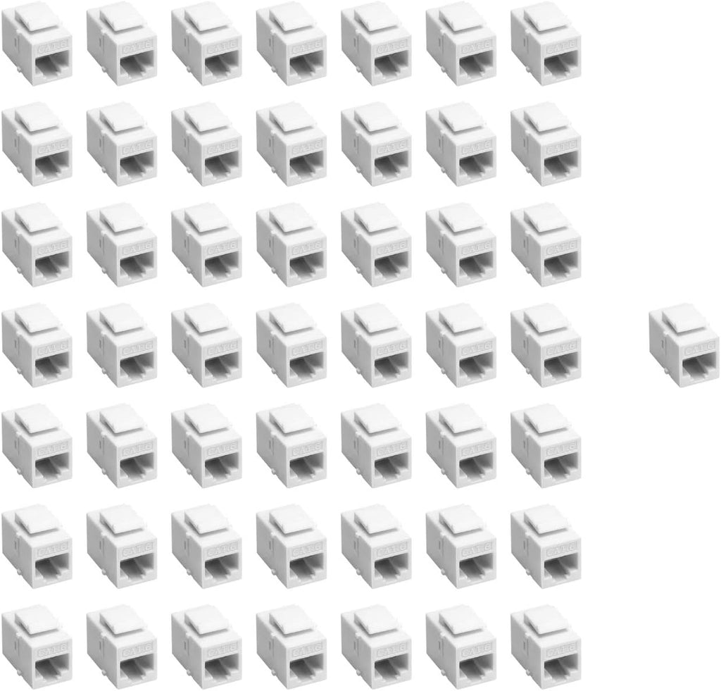 White Pack of 2 Cat6 Keystone RJ45 Couplers V26951