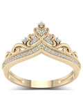 10K Yellow Gold Diamond Crown Ring H5818
