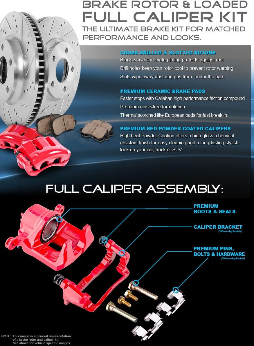 Premium 5 Lug Brake Rotors + Ceramic Pads + Clips B315498