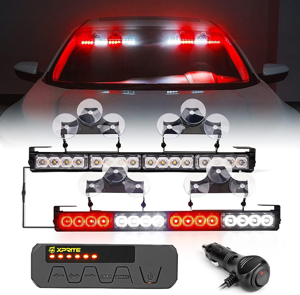 White & Green LED Emergency Light Bar Pack of 2 T970965