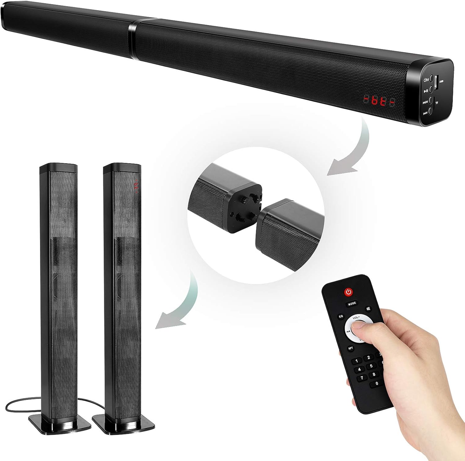 37-Inch Sound Bar with 4 Driver Speakers F455952
