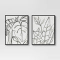 Botanical Sketch Framed Wall Canvas White/Black I586971