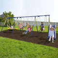 Metal Swing Set with Slide and Saucer Swing D483