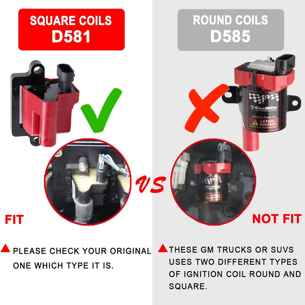 Ignition Coils and Wires Set, 8 Pieces Coil Packs and 8 Pieces 8mm Spark Plug Wires R5571