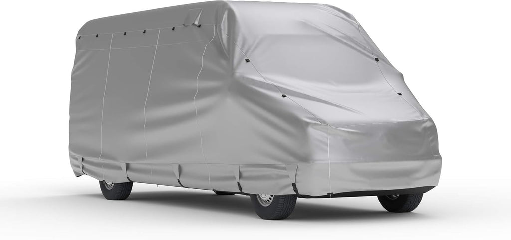 Weatherproof RV Cover for Conversion Van RV 16' - 18' Long with Fleece Lining, Cable Lock, Storage Bag & Wind Straps X721