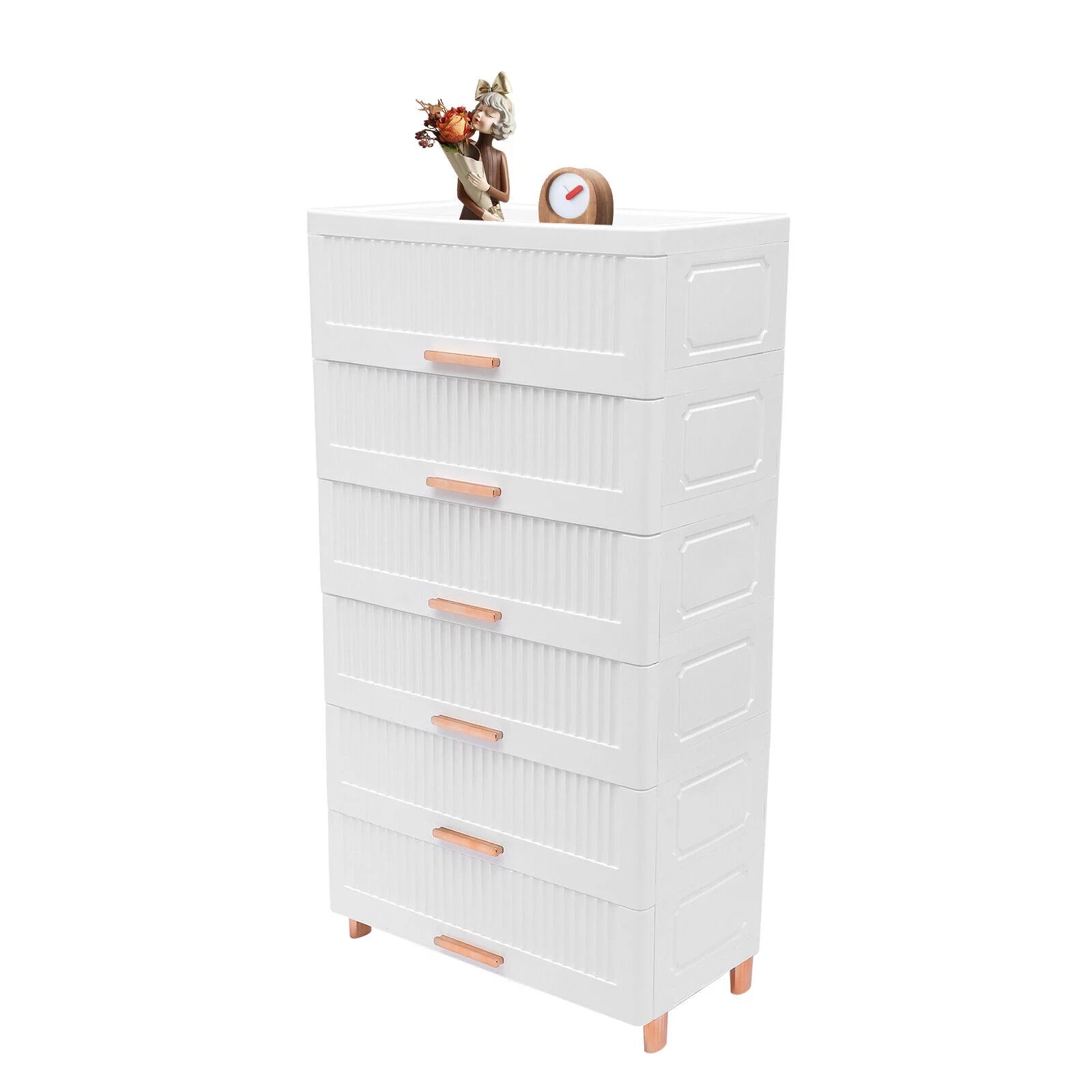 White 6-Drawer Plastic Chest Dresser D88802
