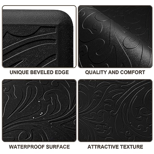 2PCS Grey Anti-Fatigue Kitchen Mat W8285