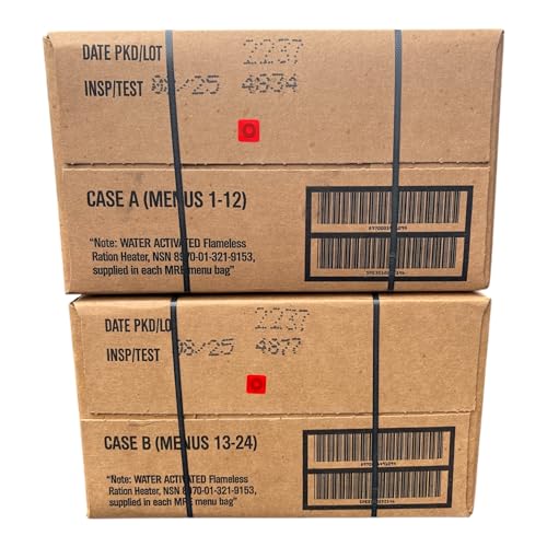 MRE Meals Ready to Eat Cases 2025 inspection Military Emergency Meals Camping (24 meals) S27178