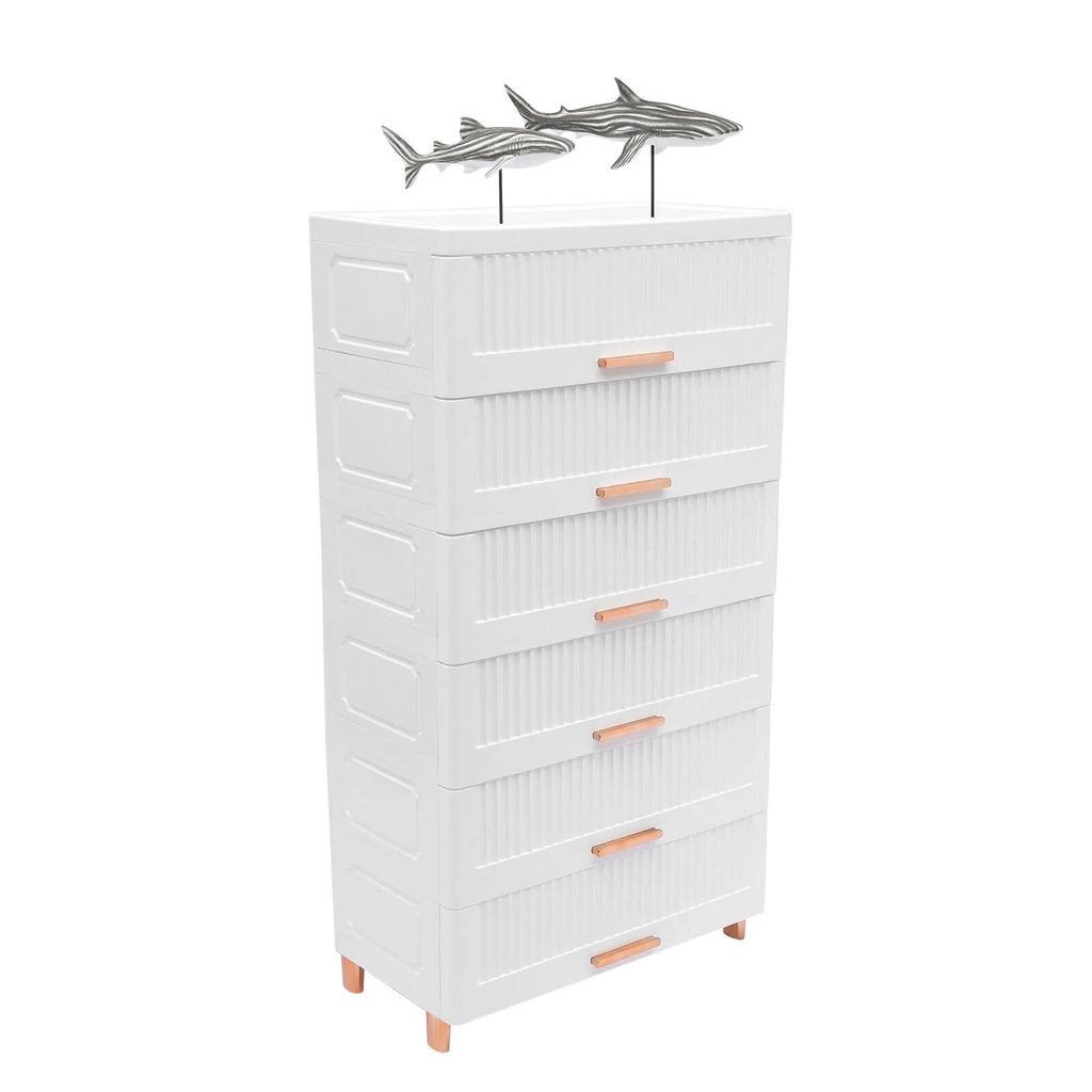 White 6-Drawer Plastic Chest Dresser D88802