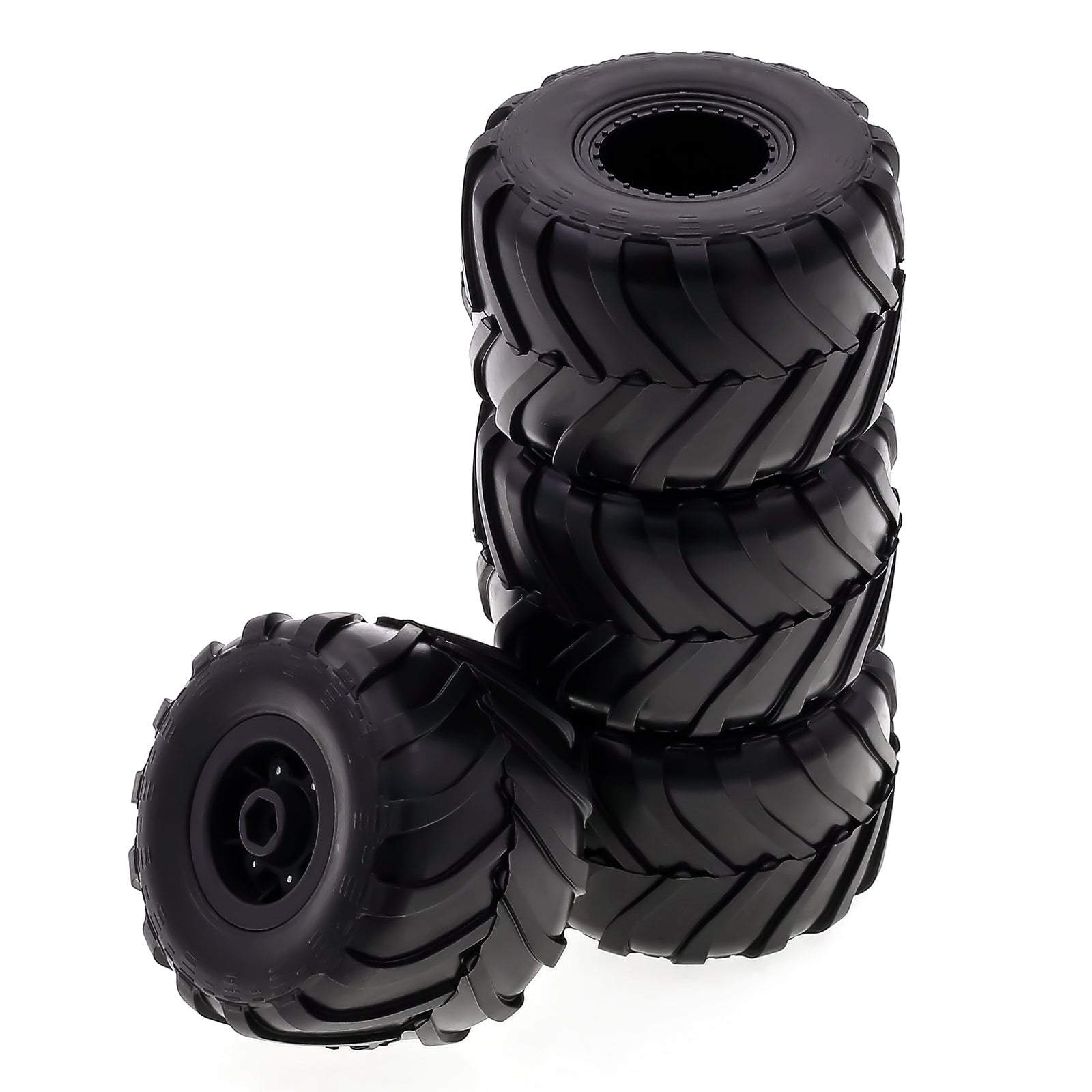 Black Rubber Car Tires 4PCS 72*49mm D6586