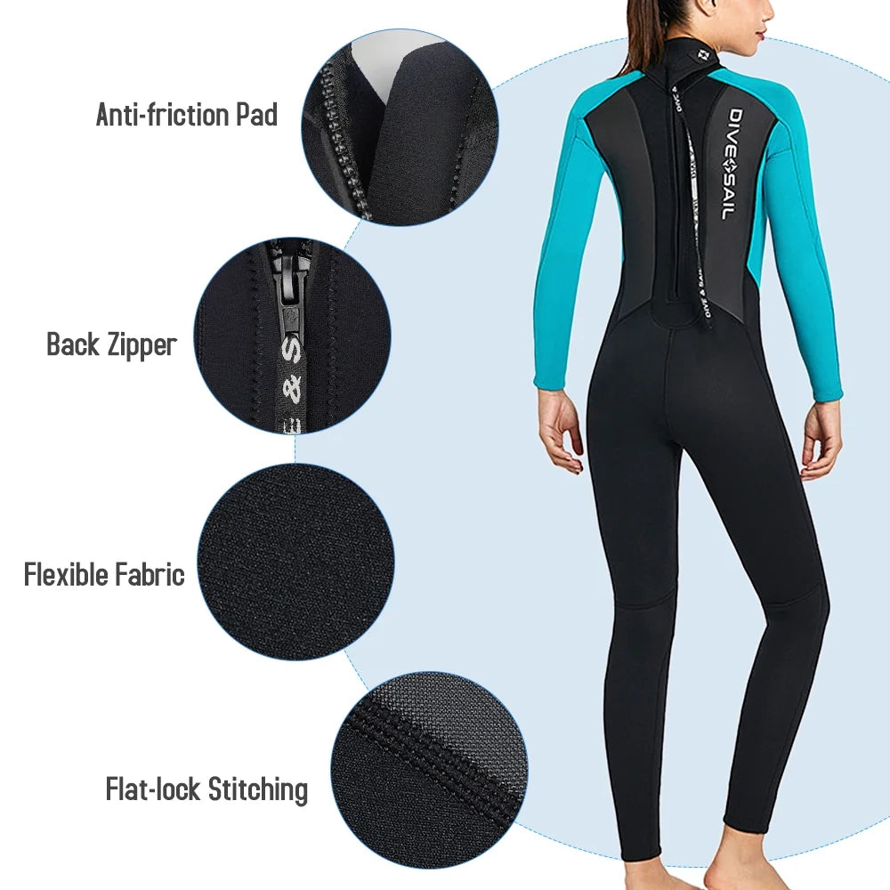 3mm Women Neoprene Full Body Diving Suit M6523