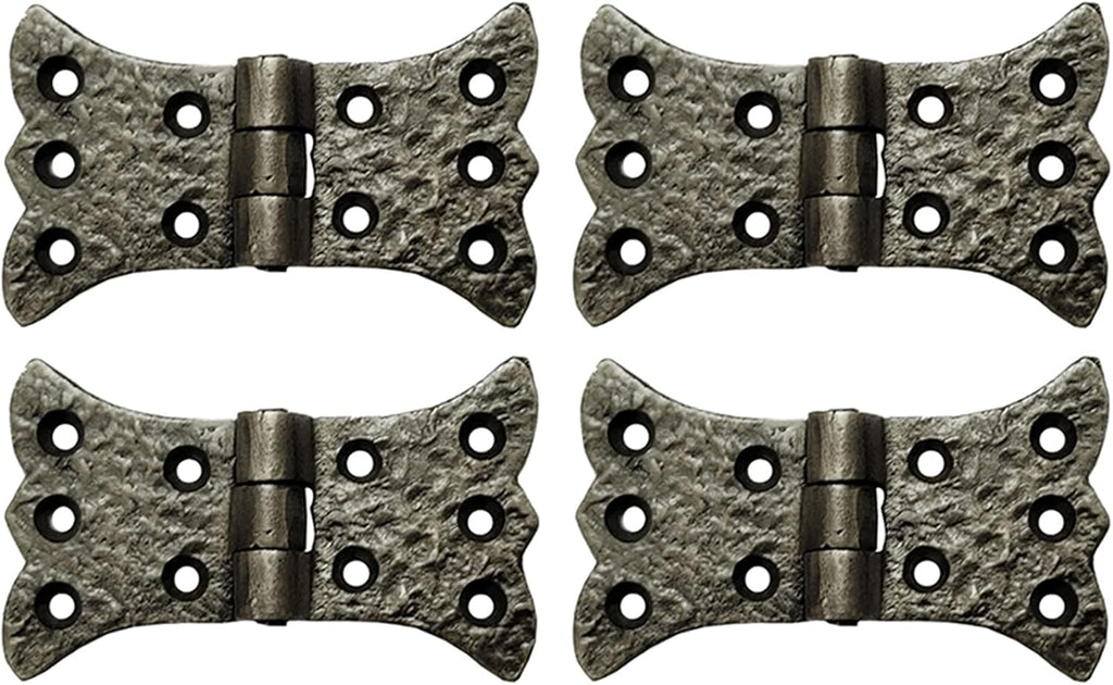Antique Cast Iron Cabinet Butterfly Hinges (2 Pack, Green Patina) W59495