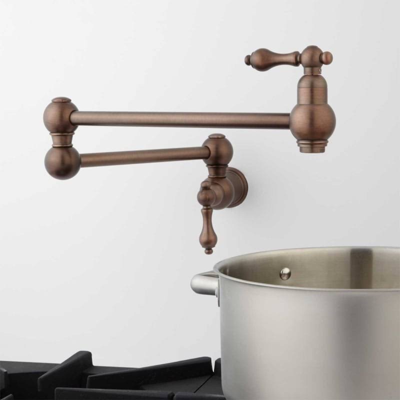 Oil Rubbed Bronze Double Handle Wall Mounted Pot Filler Faucet H678673