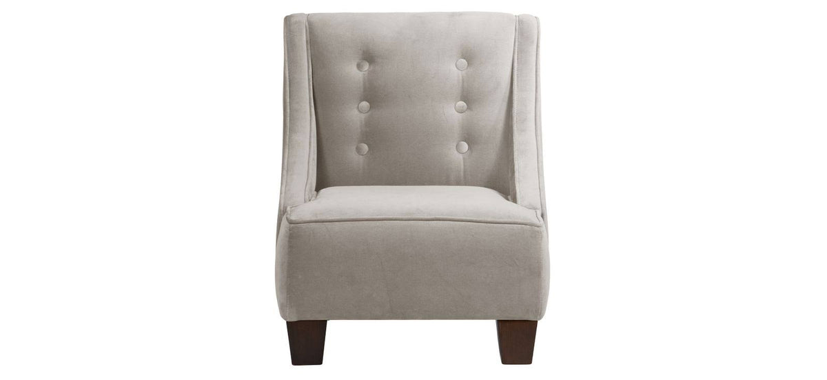 Velvet Light Grey Kids Chair with Buttons L42494