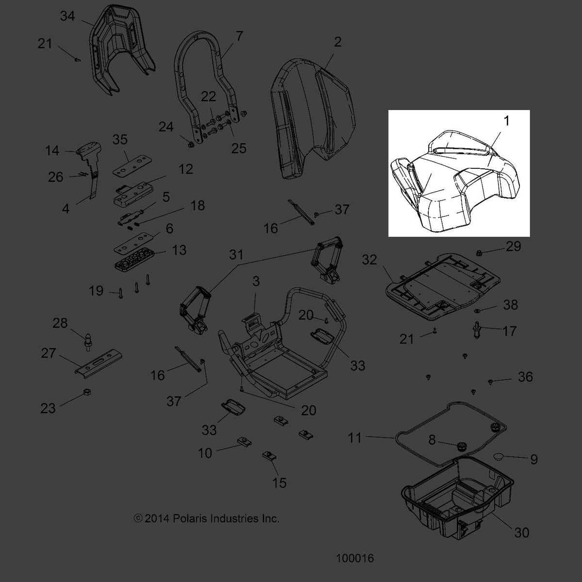 Passenger Seat Base for Sportsman 850 C572072