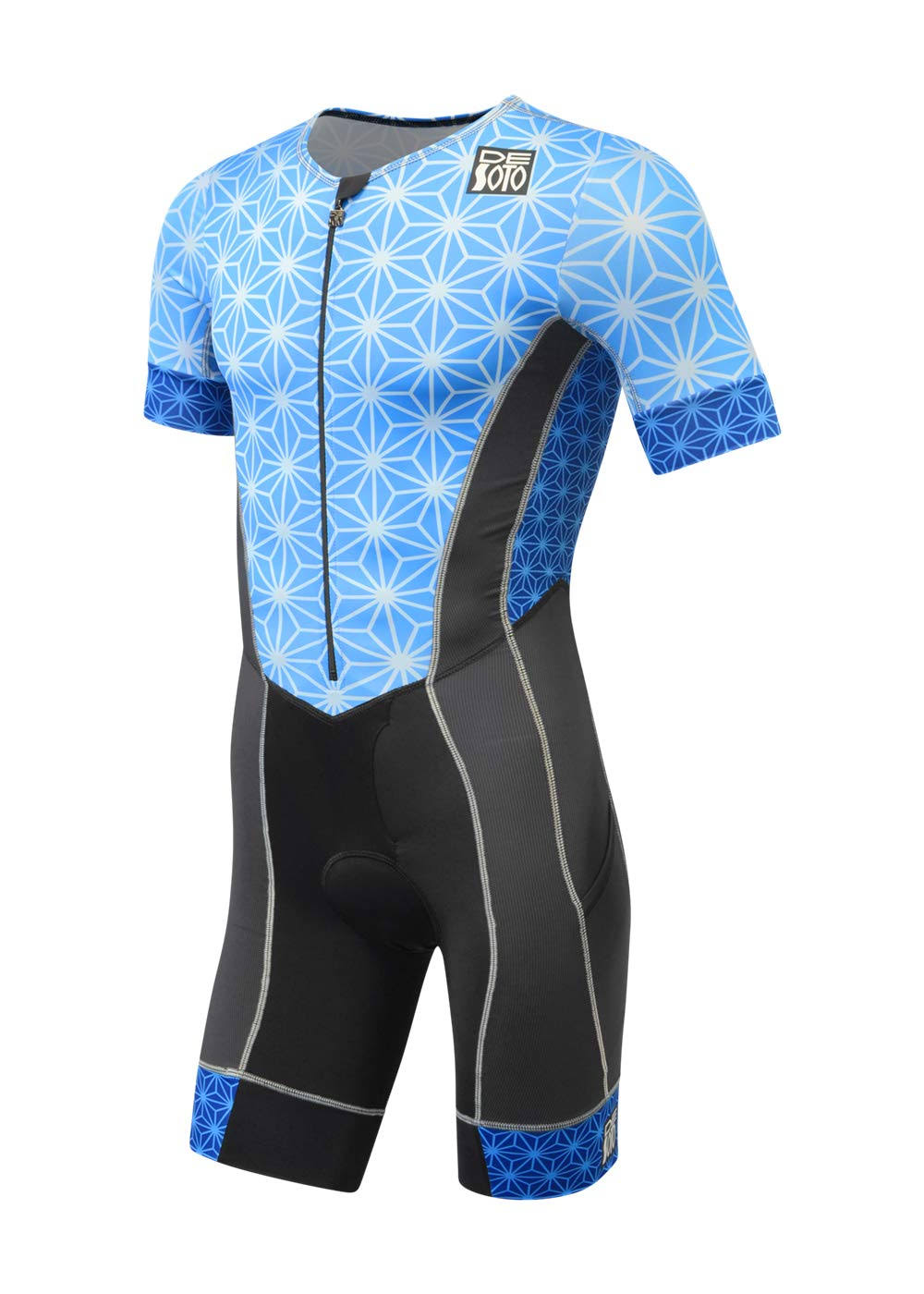 Blue Sparkle Sleeved Tri Suit H537
