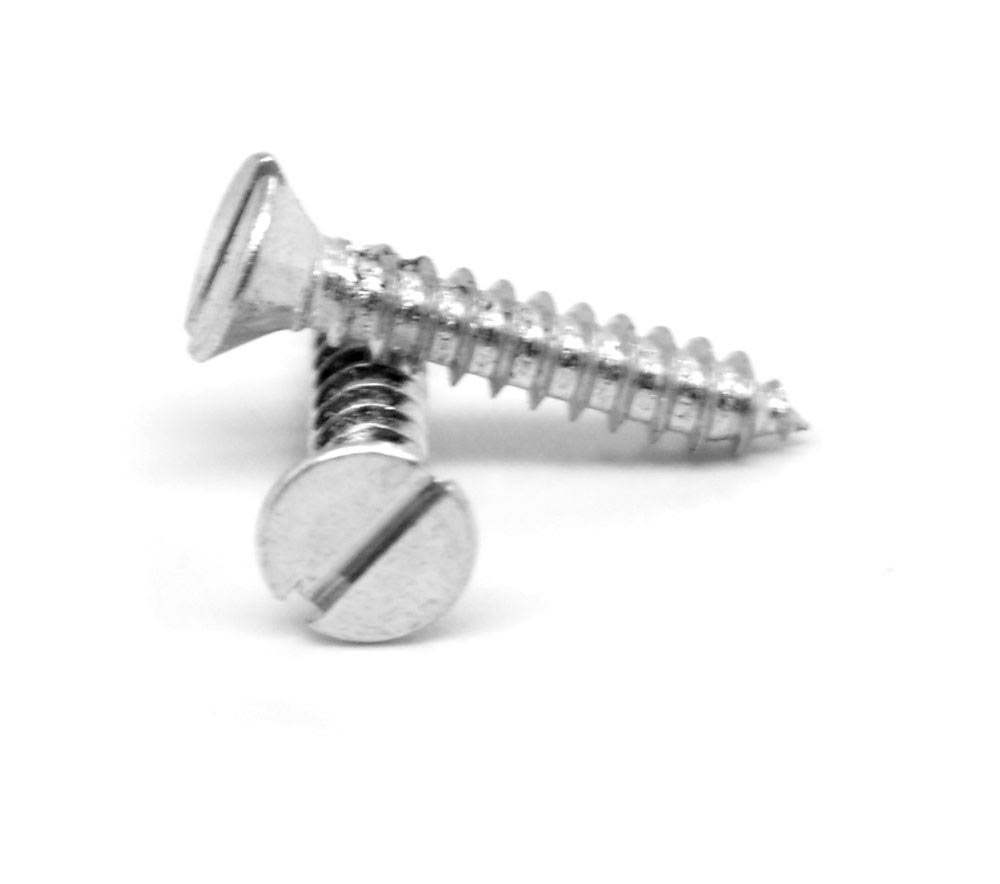 14-10 x 2x22 Slotted Flat Head Sheet Metal Screw, Low Carbon Steel, Zinc Plated, Pk 800 S58913