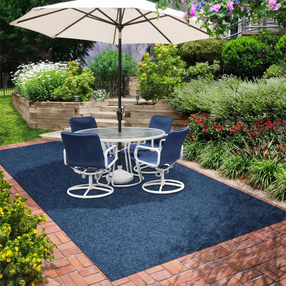 Indoor Outdoor Carpet with Rubber Marine Backing - Blue - 6 Feet x 50 Feet S9232