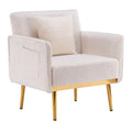 White Velvet Accent Armchair D8327
