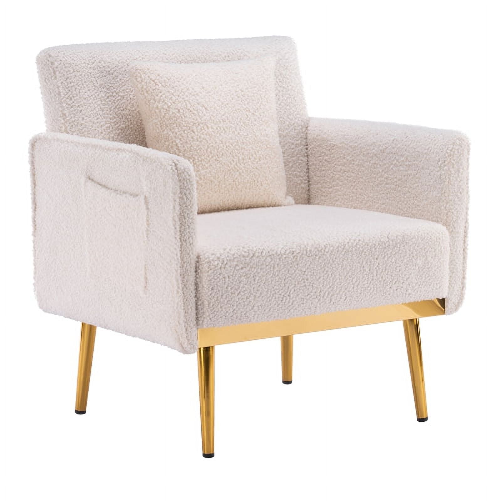 White Velvet Accent Armchair D8327
