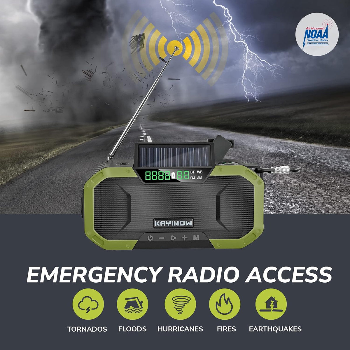 Solar Powered Emergency Radio with Flashlight S86328
