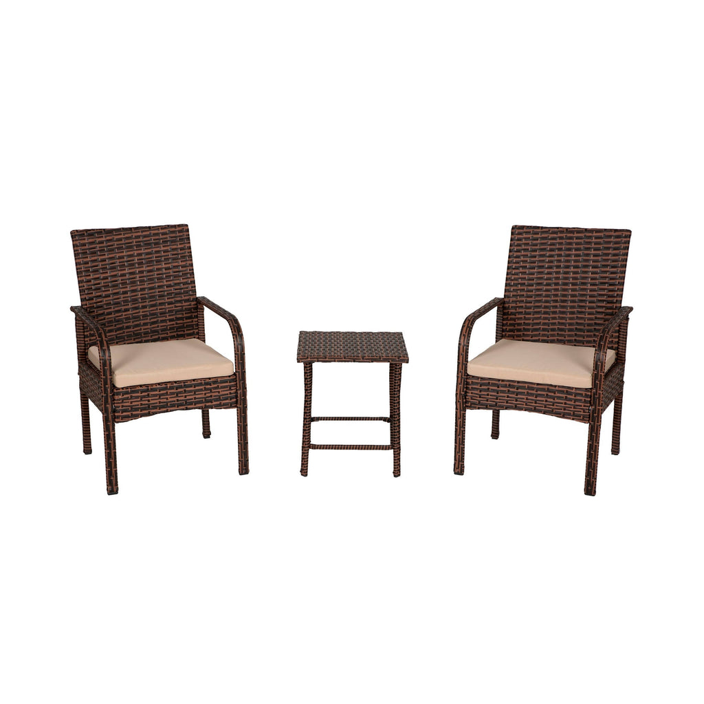 Beige 3-Piece Rattan Wicker Seating Set C187