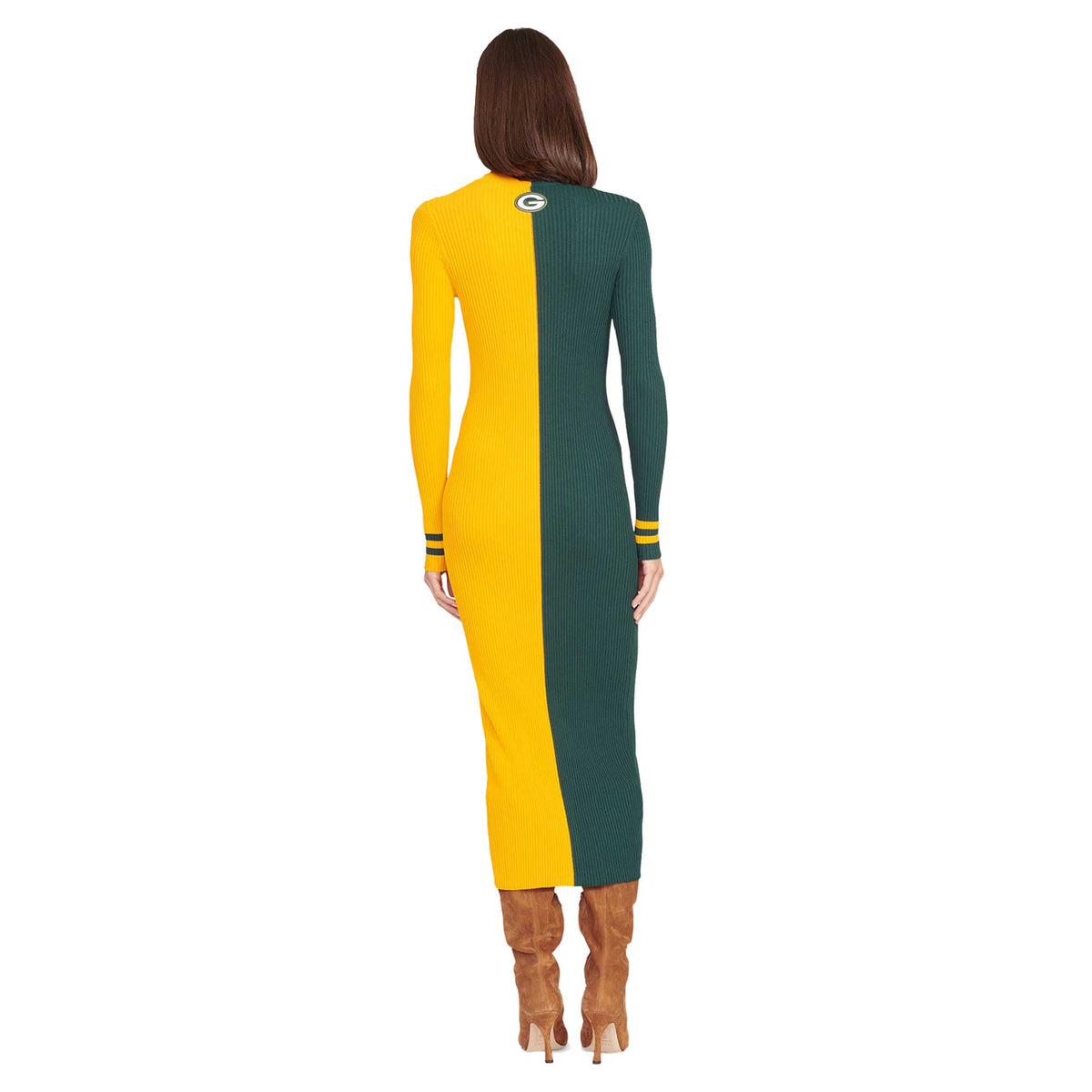 Green Bay Packers Knit Button-Up Sweater Dress M925060