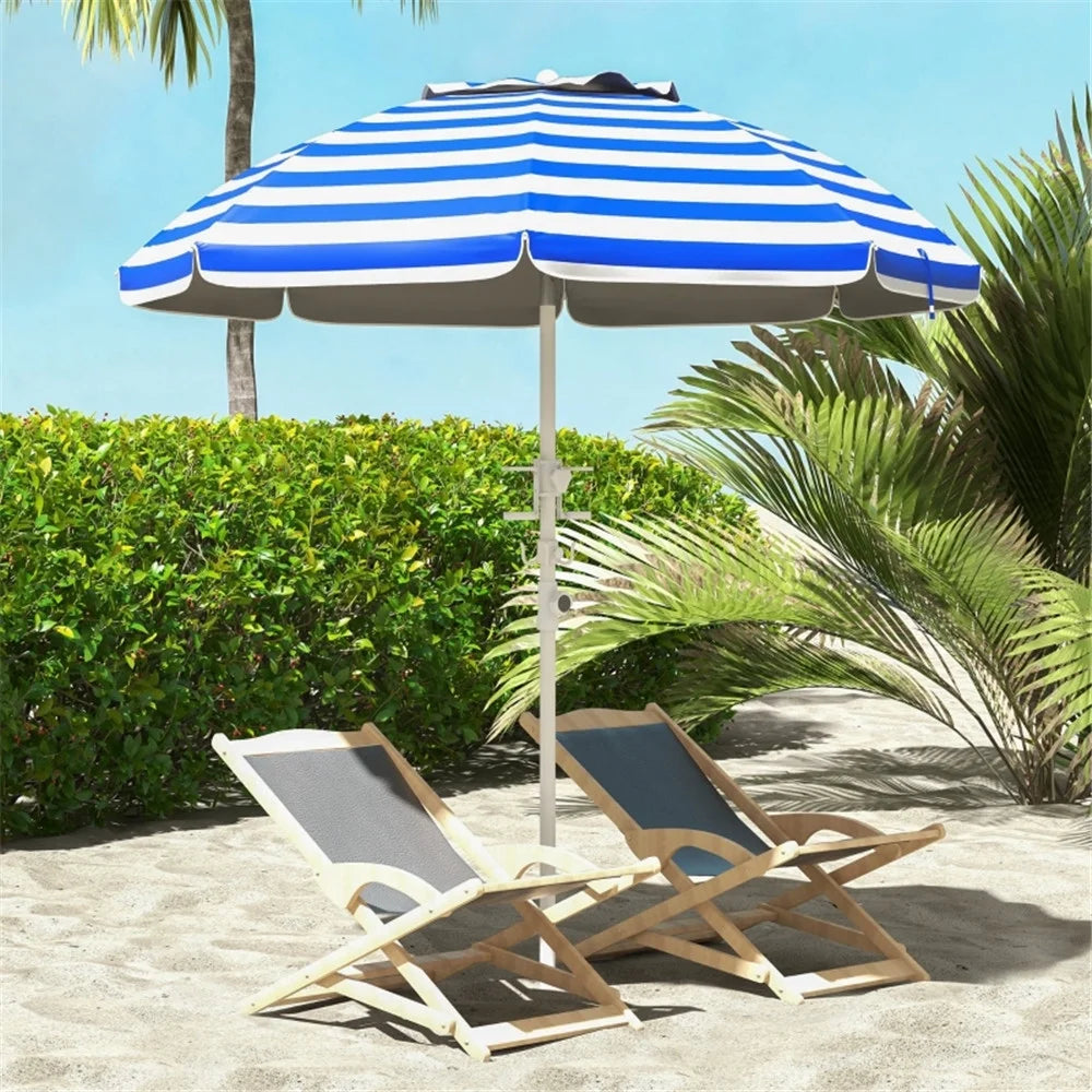 Striped Outdoor Beach Umbrella Parasol J264883