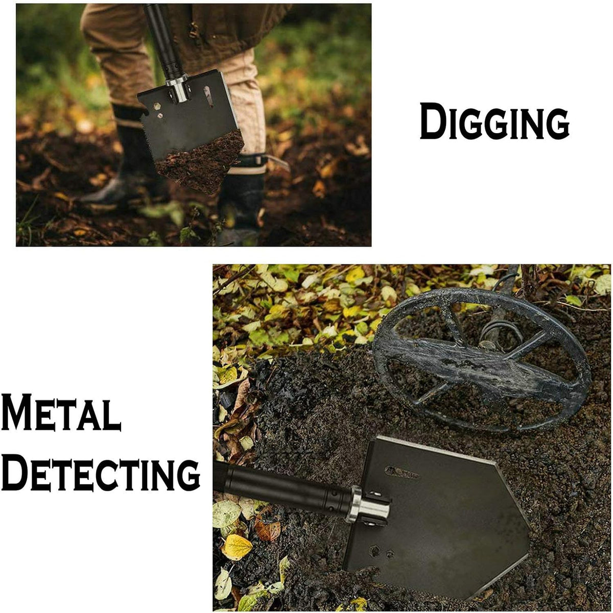 Survival Off-Roading Tool Kit Folding Shovel Camping Axe Multitool Pickaxe with Carrying Bag Black E5996