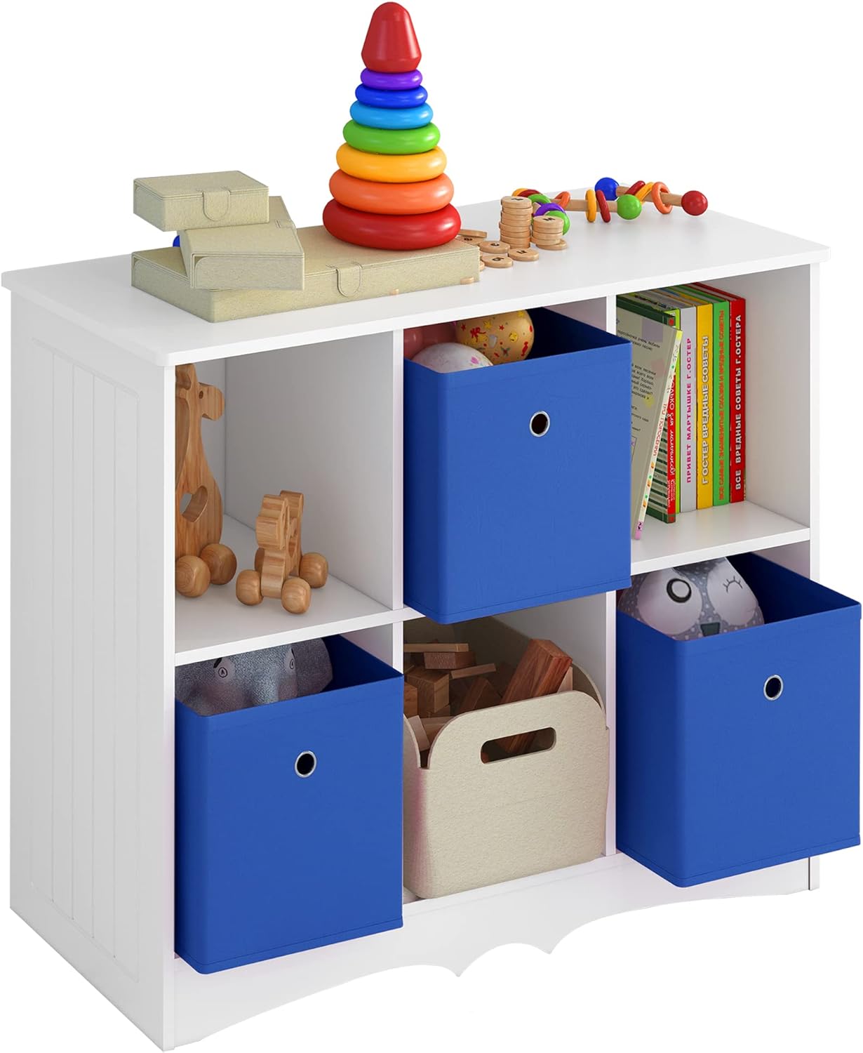 Pink Kids Toy Storage Cubby with 6 Large Storage Drawers A662350